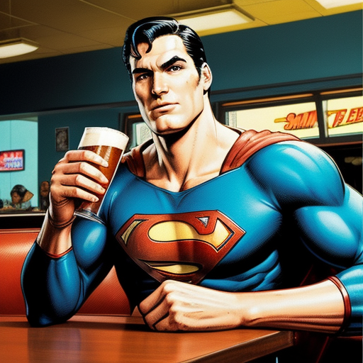 superman and a cold beer